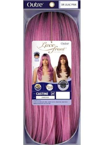 Outre Lace Front Wig Castine DR Lilac Pink - HD Transparent Lace, Soft Baby Hairs