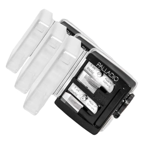 3 Pack Cosmetic Pencil Sharpener with Cover – Stainless Steel Blades for Lip, Eyeliner & Brow Pencils