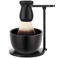 Men's Shaving Kit with Black Razor Stand & Premium Brush - Grooming Set