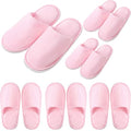 Kids Disposable Non-Slip Pink Slippers Small 6 Pairs for Children Ages 4-8