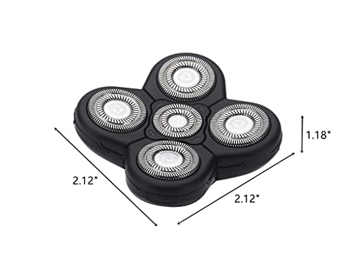 Men Electric Shaver Replacement Heads 5 in 1 Razor Blades for Facial Grooming - 2 Pack