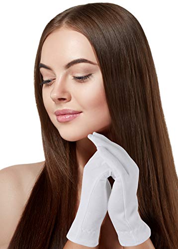 Extra Extra Large Cotton Moisturizing Gloves for Dry Skin & Eczema - 20 Pairs, Night Treatment, Spa-Style Care (Regular) - Includes Laundry Bag