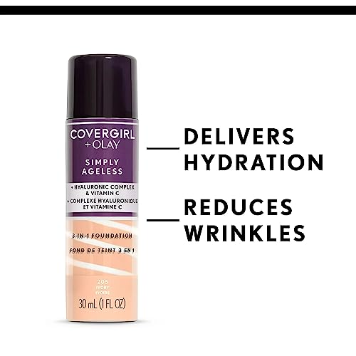 Covergirl Olay Simply Ageless Foundation & Powder Duo - 3-in-1 Liquid Foundation + Pressed Powder Buff Beige