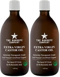 The Goodbye Company Organic Cold Pressed Castor Oil 4.25oz Pack of 2 - Hair, Skin & Lash Nourishment
