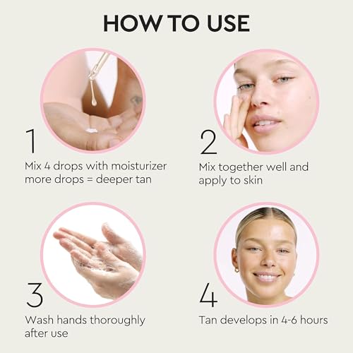 Tanologist Self-Tanning Drops with Kabuki Brush Set - Sunless Tanning Kit for Natural Glow