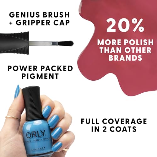 Orly Nail Polish 'Cloudscape' Collection | Bright Shimmer and Creme Nail Polishes for Summer 0.6fl oz (Indigo Skies)