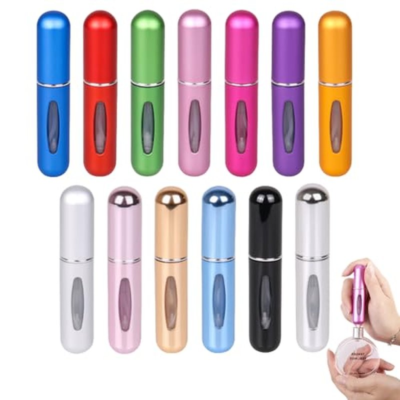 13 PcsPortable Perfume Travel Refill Bottle 5ml Refillable Cosmetic Spray Bottles Perfume Spray Bottle,Ideal For Travel And on The Go Multicolor
