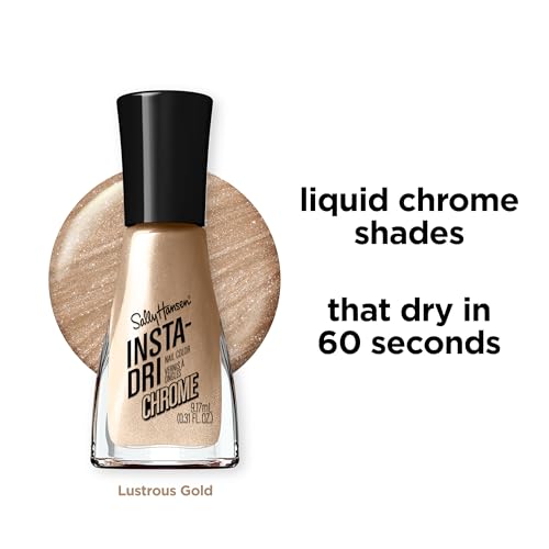 Sally Hansen Insta-Dri, Lustrous Gold, Quick Dry, Long Lasting, Opaque, Metallic Gold Nail Polish