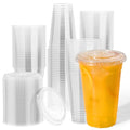 JOLLY CHEF 20oz Clear Plastic Cups with Flat Lids - 500 Pack, PET Disposable Drinkware Variation of THIS listing
