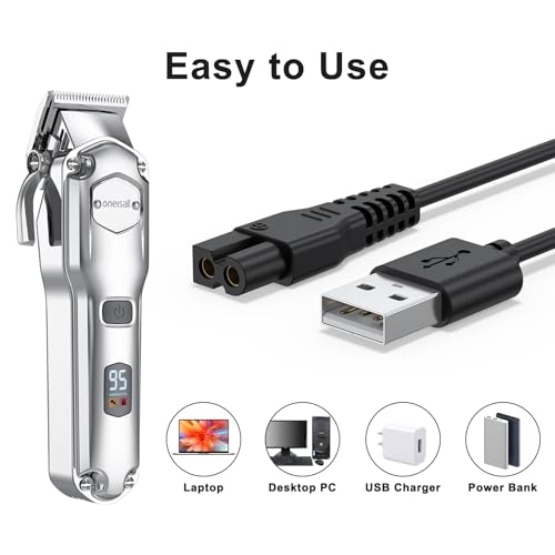 Replacement for oneisall Dog Clippers Charger, USB Charging Cord Compatible for oneisall P2/26225202-003DE/C61/X2N5/X2/K52NTS/N6/A11 Cat Hair Trimmer Charger