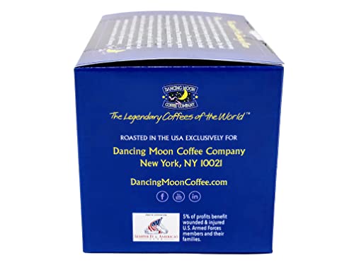 Dancing Moon Jamaica Blue Mountain Coffee Pods 2-Pack - 24 Single-Serve Cups, Authentic Medium Roast, Low-Acid, Keurig Compatible