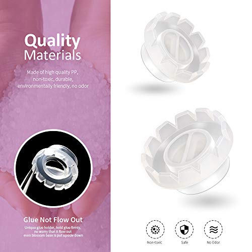 Teenitor 200 Pack Eyelashes Extension Volume Lashes Fan Blossom Cups, Glue Holder and Lash Organizer Supplies Tools