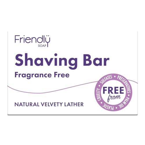 Friendly Soap Natural Fragrance-Free Shaving Soap for Sensitive Skin - 95g