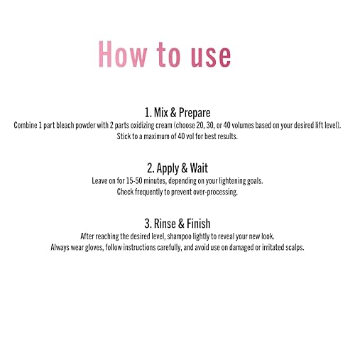 9 Level Hair Bleach Powder 17.64 oz - Dust-Free Violet Blonde Lightener