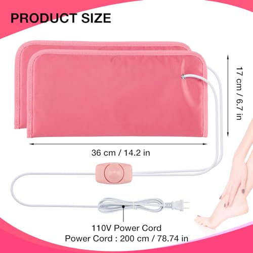 Electric Heated Mittens for Hand & Foot Warmth - Pink Paraffin Wax Gloves - Heated Mitts