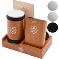 Knife Sharpener Kit with Diamond & Ceramic Discs, 15° & 20° Angles, Wooden Base