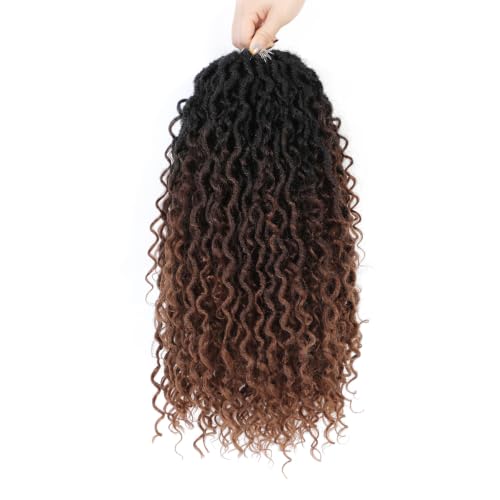 Forevery Goddess Locs Crochet Hair 14 Inch T1b/4/30 Pack of 6 - Faux Locs for Black Women