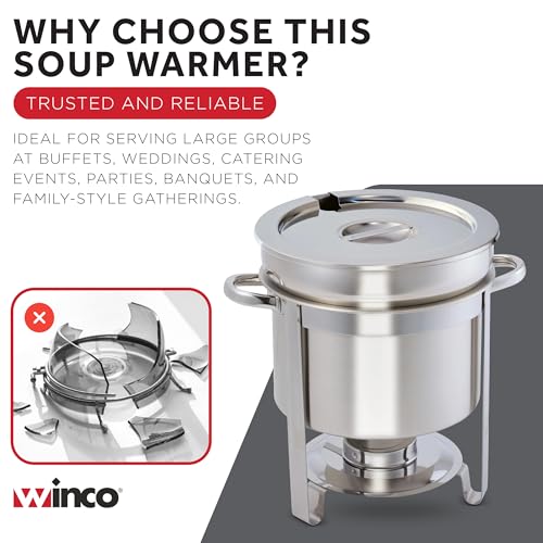 Stainless Steel Soup Warmer 11qt with Cover for Foodservice