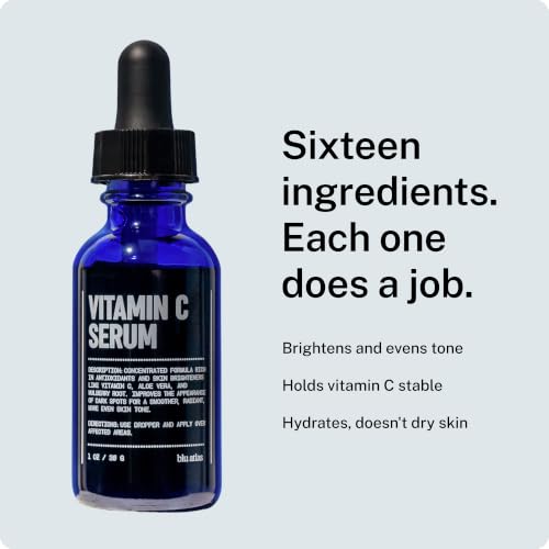Vitamin C Face Serum for Men with Hyaluronic Acid - 1 oz Brightening