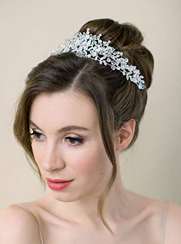 Women’s Bridal Tiara Crown with Rhinestones - Silver & Clear Variation