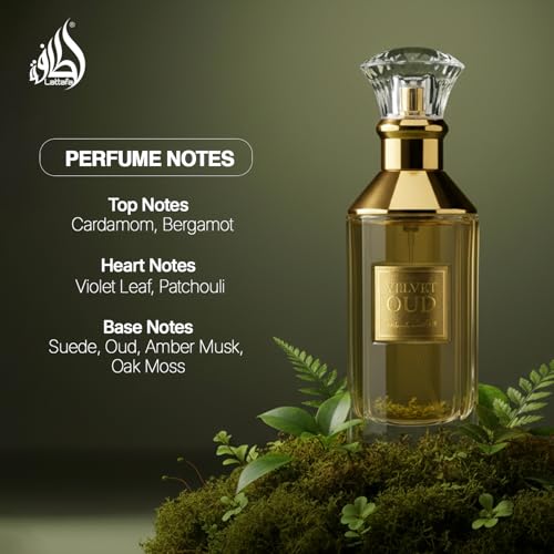 Velvet Oud Unisex Eau de Parfum Spray - Amber Wood Variant, 3.4 Fl Oz