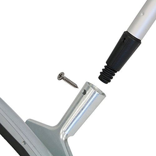 Professional Floor Squeegee Kit with 36-Inch Rubber Blade and 48-Inch Pole for Concrete & Asphalt Cleaning