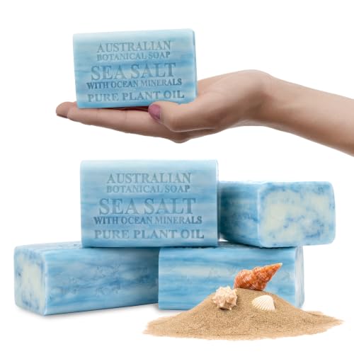Sea Salt & Ocean Minerals Soap Bars - Australian Botanical, 6.6 oz. Pack of 4 - Variation of 6.6 Ounce with Ocean Minerals