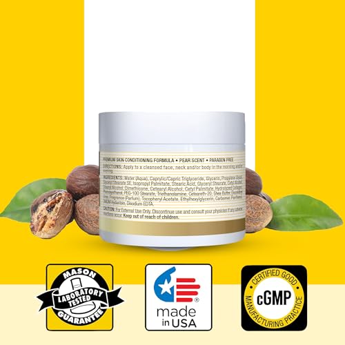 MASON NATURAL Collagen Premium Skin Cream, Women¡¯s Anti,Aging Face & Body Daily Moisturizer for Hydration & Firmness, Pear Scent, 2 oz