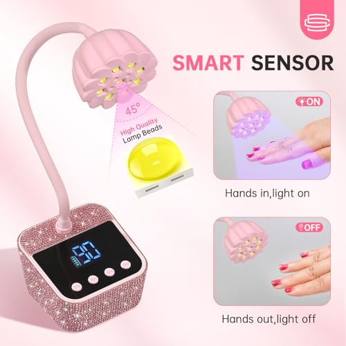 Cordless UV LED Nail Lamp for Gel Nails - Pink Diamond Variation