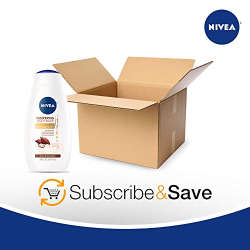 NIVEA Cocoa & Shea Butter Body Wash with Nourishing Serum - Pack of 3, 20 Fl Oz