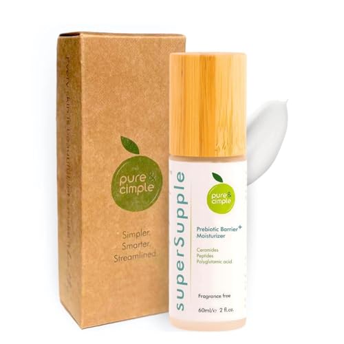 Pure & Cimple superSupple Barrier Repair Moisturizer 2oz - Organic Ceramide & Peptide Face Cream for Dry Sensitive Skin - Fragrance-Free, Hydrating Daily Face Lotion