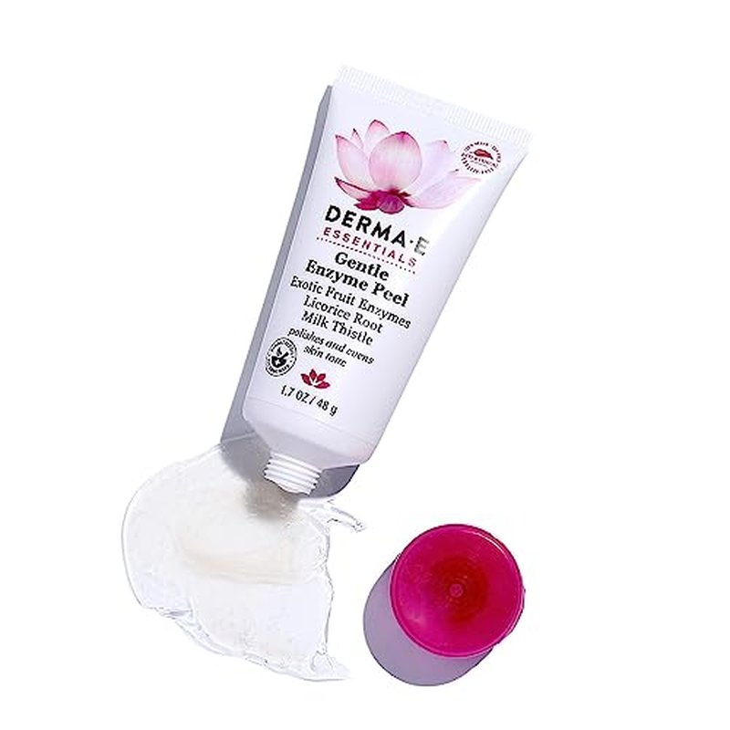 DERMA E Gentle Enzyme Peel ? Brightening Exfoliator Mask ? Natural Enzymatic Chemical Peel with Papaya, Milk Thistle and Licorice Root - Resurfaces, Smooths and Rejuvenates Facial Skin, 1.7 oz
