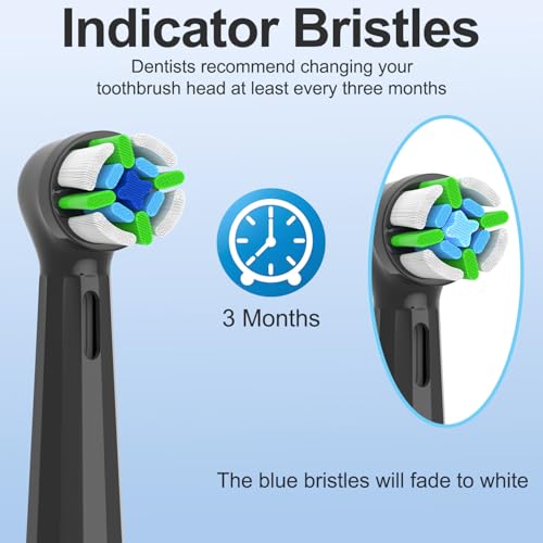 Qitizu Replacement Toothbrush Heads Compatible with Oral B iO Series 2-10, 8 Pack - Black