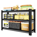 40-Inch Black Heavy Duty Garage Shelving Unit, 1500LBS Capacity, Adjustable 3-Tier Metal Storage Rack