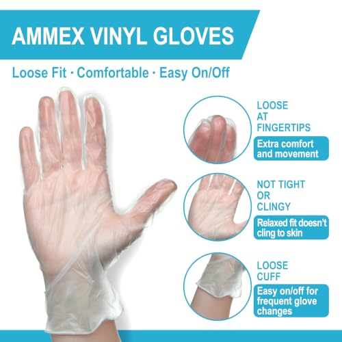 Disposable Vinyl Gloves Large 4 Mil Clear Food Safe Exam Grade 1000 Pack - Food & Medical Use