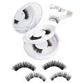 Natural Look Magnetic Eyelashes Kit - 2 Pairs Reusable Double Sided Magnetic Lashes With Applicator and Mirror, Easy To Wear And Remove, No Glue Needed Strip Lashes, Black Faux Cils by EMEDA (#23)