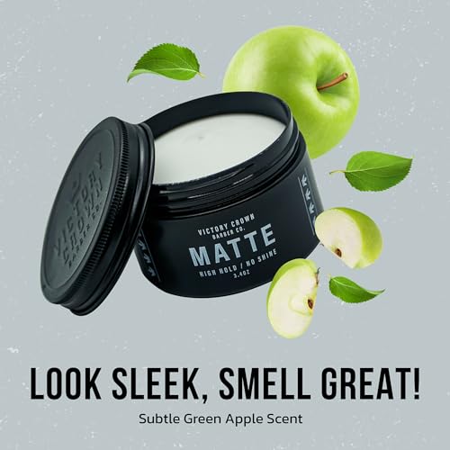 Victory Crown Matte Pomade – High Hold, No Shine Styling Wax, 3.4 oz (Matte Clay Pomade Variant)