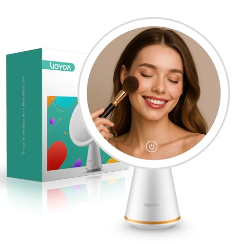 Rechargeable Travel Makeup Mirror with Lights - Compact Vanity with Adjustable Brightness
