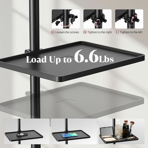 Mznoo Black Half Moon Lash Light with Diamond Design, Adjustable Brightness & Tool Tray