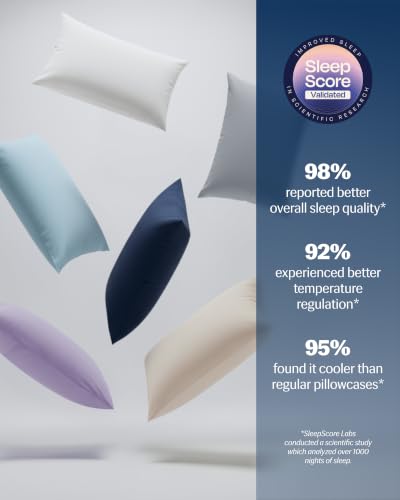 REST Evercool+ Cooling Pillowcases for Hot Sleepers - Light Gray, Standard, 2 Pack