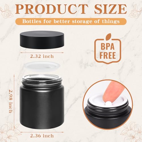 Black Frosted Glass Jars with Lids - Small Empty Cosmetic Containers for Making Candles andLotions, Creams, Balmss and DIY Crafts - Pack of 24 (Black Frosted, 4oz)