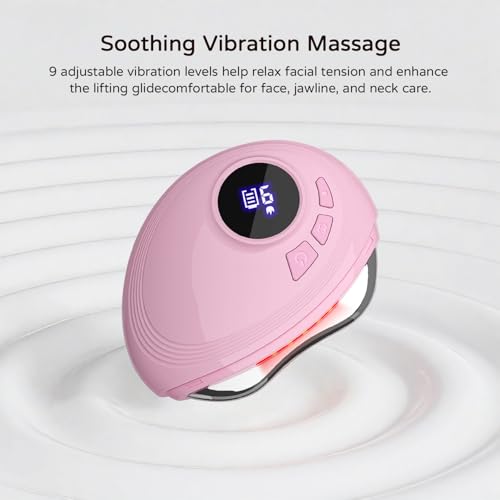 SHMHE Red LED Gua Sha Massager for Face & Neck - Skin Firming & Contouring