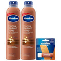 Vaseline Cocoa Radiant Spray Body Lotion 2-Pack + Lip Therapy Stick, 4.33 oz Each
