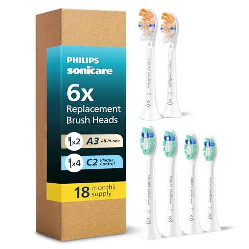 Sonicare Replacement Brush Heads 6-Pack for Philips Sonicare Electric Toothbrushes