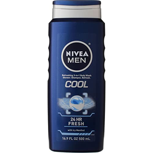 NIVEA MEN Cool Body Wash 33.8 Fl Oz - Fresh Menthol for Men, Pack of 1