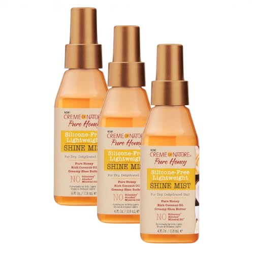 Creme of Nature Pure Honey Silicone-Free Lightweight Shine Mist 4.01 Fl Oz Pack of 3
