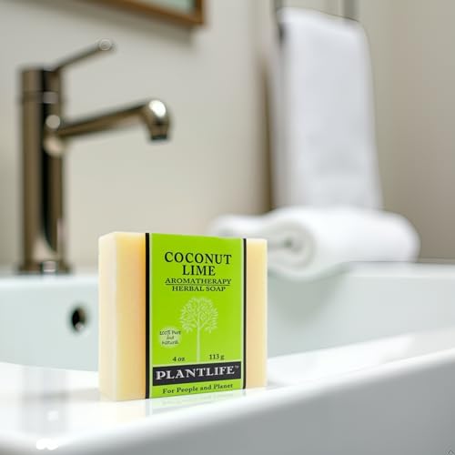 Plantlife Coconut Lime Natural Bar Soap 6-Pack - Handcrafted Vegan 4 oz Variation of Coconut Lime / 4 Ounce (Pack of 6)