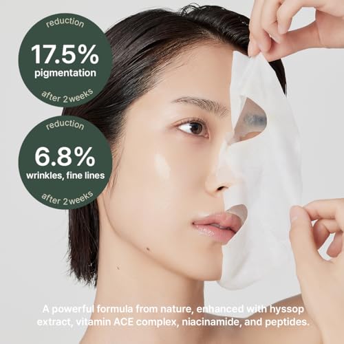 ARENCIA Hyssop Glow Sheet Masks 10 Pack - Hydrating, Repairing, Brightening - 5 Count Set of 2