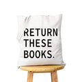 WCGXKO Funny Library Tote - Return These Library Return Bag for Book Clubs & Storage