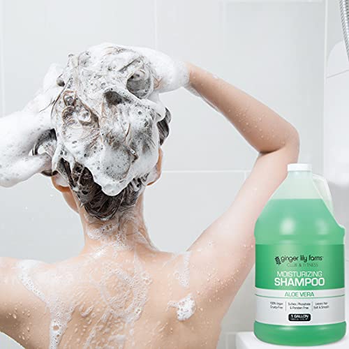 Ginger Lily Farms Aloe Vera Moisturizing Shampoo 128oz - Vegan, Cruelty-Free, Salon-Quality